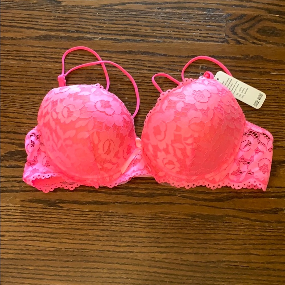 Hot pink bra